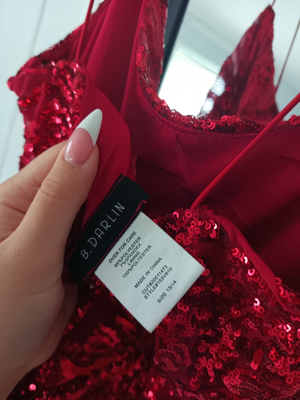 B Darlin Red Sequin Cami Party Dress